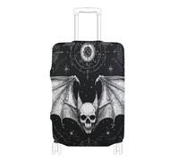 SyXIOP Funda protectora elástica para equipaje de mano con diseño de calavera malvada, color negro, para equipaje de 45,7 a 81,3 cm, Calavera malvada negra, S 18-20 in, Clásico