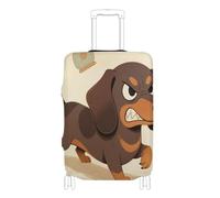 SyXIOP Funda protectora elástica para equipaje de viaje, a prueba de arañazos, para equipaje de 18 a 32 pulgadas, color marrón, Lindo perro salchicha marrón, XL 29-32 in, Clásico
