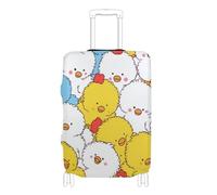 SyXIOP Fundas elásticas grandes para equipaje, antiarañazos, para maleta, accesorio de viaje, para equipaje de 18 a 32 pulgadas, Lindos pollitos amarillos y blancos, L 26-28 in, Clásico