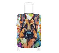 SyXIOP Fundas elásticas para equipaje, diseño de perro pastor alemán, color marrón dulce, para maletas, accesorios de viaje, para equipaje de 18 a 32 pulgadas, Pastor alemán Sweet Brown, M 22-24 in