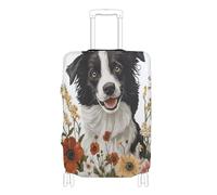 SyXIOP Fundas elásticas para maletas, accesorios de viaje, para equipaje de 18 a 32 pulgadas, Bonitas flores de cara de perro, XL 29-32 in, Clásico