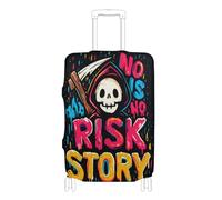 SyXIOP Fundas protectoras elásticas para equipaje, a prueba de arañazos, accesorio de viaje para equipaje de 45,7 a 81,3 cm, Dibujos animados Graffiti Grim Reaper, S 18-20 in, Clásico