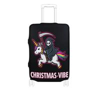 SyXIOP Fundas protectoras elásticas para equipaje, resistentes a los arañazos, ajuste elástico, protector de equipaje para equipaje de 18 a 32 pulgadas, Pegatina de dibujos animados Grim Reaper, S 18