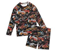 SyXIOP Graffiti Street Racing Car - Traje de baño de 2 piezas con protección UV para niños de 3 a 10 años, Graffiti Street Racing Car, 3 años