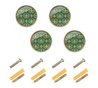 SyXIOP Green Cross - Juego de 4 pomos redondos bohemios para gabinete, color dorado de 1.26 pulgadas (32 mm)