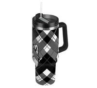 SyXIOP Grey Black Wolves - Botella de agua reutilizable al vacío con tapa a prueba de fugas y pajilla, taza decorativa aislada para agua, té helado o café, vasos para 40 onzas