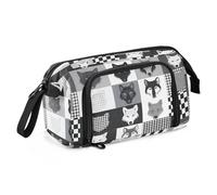 SyXIOP Grey Wolves - Estuche grande de gran capacidad, suave, con asa, para viajes de adolescentes