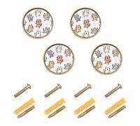 SyXIOP Happy Cute Cat - Juego de 4 pomos coloridos para puerta de armario, accesorios bohemios de 1.26 pulgadas (32 mm)