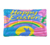 SyXIOP Happy Easter Bunny Eggs - Colchón lavable para mascotas, suave, cómodo, antideslizante, para perros grandes, jumbo, medianos y pequeños, 36 x 24 pulgadas