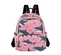 SyXIOP Happy Valentine - Mochilas de trabajo de 31.5 cm, diseño de caricatura, tiburón, pez, rosa, para mujer, para negocios, moda, Happy Valentine Cartoon Shark Fish Pink, M, Casual