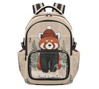 SyXIOP Just Breathe - Mochila para niños de 7 a 18 años, diseño de panda rojo de Navidad, ligera, informal, para viajes, deportes, escuela, al aire libre, de 7 a 18 años