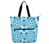 SyXIOP Lindas bolsas de mano para niños, niñas y adultos, 2026 Copa del Mundo de fútbol, pelota azul, resistente a los arañazos, bolsa de comestibles reutilizable para la universidad, compras, playa
