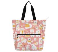 SyXIOP Lindas bolsas de mano para niños y niñas, Mr & mrs Bear Peach Gold, múltiples bolsillos, bolsas de hombro escolares con bolsillos con cremallera para la escuela y el tiempo de juego, mochilas