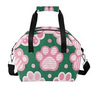 SyXIOP Lonchera impermeable con diseño de perro rosa, regalo para mujer, bolsa organizadora de almuerzo impermeable con correa extraíble para el trabajo, viajes, playa o picnic, bolsa térmica para