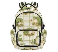 SyXIOP Lovely Green Frog - Mochila escolar transparente de PVC transparente con compartimento para laptop, para deportes, escuela, al aire libre, de 7 a 18 años, mochila personalizada para nina