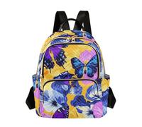 SyXIOP Mariposas y flores de colores vivos de 12.5 pulgadas, mochila moderna y elegante para niñas para viajes y trabajo, Mariposas y flores de colores vivos, M, Casual