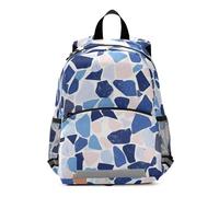 SyXIOP Mochila con diseño de terrazo, color azul gloria, para niños, con clip en el pecho, para estudiantes, mochilitas para ni?os