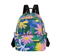SyXIOP Mochila de hombro impermeable con flores de colores vivos de 12.5 pulgadas, mochila de moda para mujeres, adolescentes y niñas, Flores de colores vivos, S, Casual