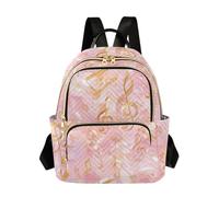 SyXIOP Mochila de hombro impermeable de 12.5 pulgadas con notas musicales de acuarela, color rosa dorado para escuela y enfermera, Nota musical de acuarela, rosa dorado, M, Casual