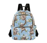SyXIOP Mochila de hombro impermeable de 12.5 pulgadas para el trabajo, a la moda, para negocios, Cartoon Sweet Sloth Blue, S, Casual
