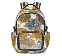 SyXIOP Mochila de PVC transparente con diseño de erizo de dibujos animados, bolsa de viaje para la escuela, universidad, viajes, edad 7-18 años, mochila escolar entera