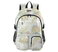SyXIOP Mochila de viaje con elefantes blancos y claveles amarillos para la escuela universitaria