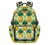 SyXIOP Mochila infantil transparente de dibujos animados de piña misteriosa para la escuela, PVC, transparente, para la escuela, trabajo, viajes, edad 7-18 años, mochila escolar entera