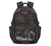 SyXIOP Mochila redonda transparente abstracta marrón oscuro para la escuela, PVC, transparente, bolsa de libros para deportes, escuela al aire libre, de 7 a 18 años, mochilas escolares para ninas de