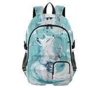 SyXIOP Mochilas de viaje White Fox Play Music Blue Bookbags para adolescentes y niños
