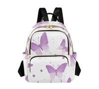 SyXIOP Morado Butterfly Stars Mochila casual de 12.5 pulgadas para negocios, Estrellas de mariposa morada, M, Casual