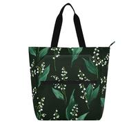 SyXIOP Oliver Jeffers Finland Lily Of The Valley - Bolsas de tela para niños, mujeres y hombres, asas de tela de oliva, con cremallera, para la universidad, compras, playa, tela para