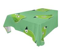 SyXIOP Oliver Jeffers - Mantel de tela verde y blanco con diseño de pájaro de jade kiwi, lavable, para cocina y comedor, barbacoa, de 6 a 8 pies, resistente a las arrugas, para fiestas, paquete de 1