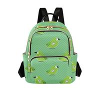 SyXIOP Oliver Jeffers Style Kiwi Jade Bird Design Green 12.5 pulgadas, ligera, antirrobo, mochila pequeña para la universidad para viajes y trabajo, Oliver Jeffers Style Kiwi Jade Bird Design Green, S