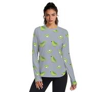 SyXIOP Oliver Jeffers Style Kiwi Jade Bird Design Green - Camisetas de sol para mujer, protección UV SPF UPF 50+, secado rápido, ligeras, de manga larga, para senderismo, exteriores, XS-3XL, Oliver