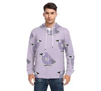 SyXIOP Oliver Jeffers Style Kiwi Jade Bird Design Purple - Chaqueta con capucha para hombre, chaqueta de forro polar con capucha, Oliver Jeffers - Diseño de pájaro de jade kiwi, color morado, XXL