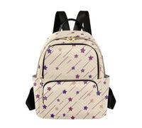 SyXIOP Oliver Jeffers Style Stars Purple Stripes 12.5 pulgadas Mochila negra de gran capacidad para viajes y trabajo, Oliver Jeffers Style Stars Purple Stripes, S, Casual