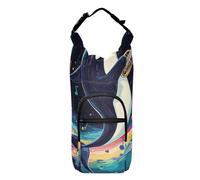 SyXIOP Orca Music Play - Bolsa cruzada para botella de agua, color azul profundo, ahorra espacio, transportador aislado de 20/24/32/40 onzas, para caminatas diarias, senderismo y otras actividades al