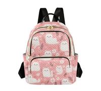 SyXIOP Peach Cute White Cats Spring 12.5 pulgadas Mochila de trabajo, negocios, universidad, para mujer, mochila moderna para laptop para escuela y enfermera, Peach Cute White Cats Spring, M, Casual