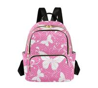 SyXIOP Peach Plants Butterfly White Silhouette 12.5 pulgadas moderna y elegante mochila pequeña para mujeres, adolescentes y niñas, Silueta blanca de mariposas y plantas de melocotón, M, Casual