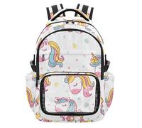 SyXIOP Simple Cartoon Unicorns Head Kids - Mochilas transparentes resistentes al agua con compartimento para laptop para la escuela, universidad, viajes, edades de 7 a 18 años, regalos de Navidad para