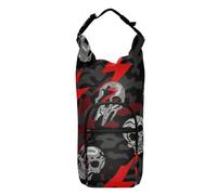 SyXIOP Soporte para botella de agua con diseño de calavera de rayo, color rojo y negro, accesorios portátiles de 20/24/32/40 onzas, para caminar diariamente, senderismo y otras actividades al aire