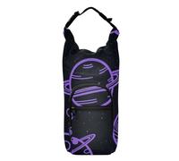 SyXIOP Space Planet - Mochila para botella de agua, color morado y negro, para caminar, varios tamaños, con cordón y soporte para botella de agua de 20/24/32/40 onzas, para caminatas diarias