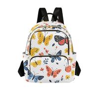 SyXIOP Spring Colorful Butterfly - Mochila para laptop de 12.5 pulgadas, para trabajo, negocios, mochila para laptop de moda para mujeres, adolescentes y niñas, Mariposa colorida primavera, S, Casual
