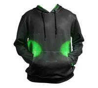 SyXIOP Sudadera con capucha de invierno negra con diseño de ojo de gato para hombre, manga larga, ropa con capucha para días fríos, Cool Cat Eye Black, XL