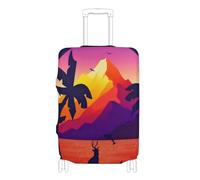 SyXIOP Sunset Coconut Trees Retro Sea Black - Funda elástica grande para equipaje, a prueba de arañazos, para equipaje de 45,7 a 81,3 cm, Sunset Coconut Trees Retro Sea Black, S 18-20 in, Clásico