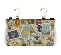SyXIOP Tarot Cards - Bolsa de almacenamiento para colgar al lado de la cama retro con bolsillos organizadores para literas o camas de hospital, accesorios para literas