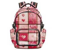 SyXIOP Texas Hold'em - Mochila escolar transparente para San Valentín, color rojo y dorado, gran capacidad, para festivales, eventos deportivos, edades de 7 a 18 años, mochilas de ninas para escuela