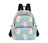 SyXIOP Una bonita mochila multiusos de unicornios blancos de 12.5 pulgadas para mujer, mochila de computadora para viajes y trabajo, Un bonito unicornio blanco de dibujos animados, S, Casual