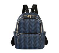 SyXIOP Wave - Mochila abstracta azul oscuro de 12.5 pulgadas para trabajo, negocios, mochila de moda para mujeres, adolescentes y niñas, Onda azul oscuro abstracto, M, Casual