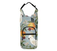 SyXIOP William Morris - Botella de agua de granada con loro blanco, mochila funcional para senderismo, 20/24/32/40 onzas, para caminatas diarias, senderismo y otras actividades al aire libre